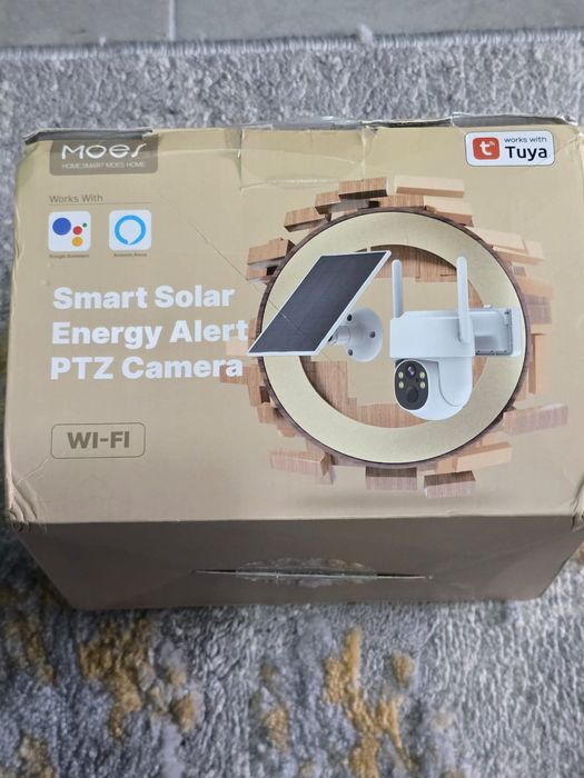 Câmara  vigilância PTZ solar com wifi da moes