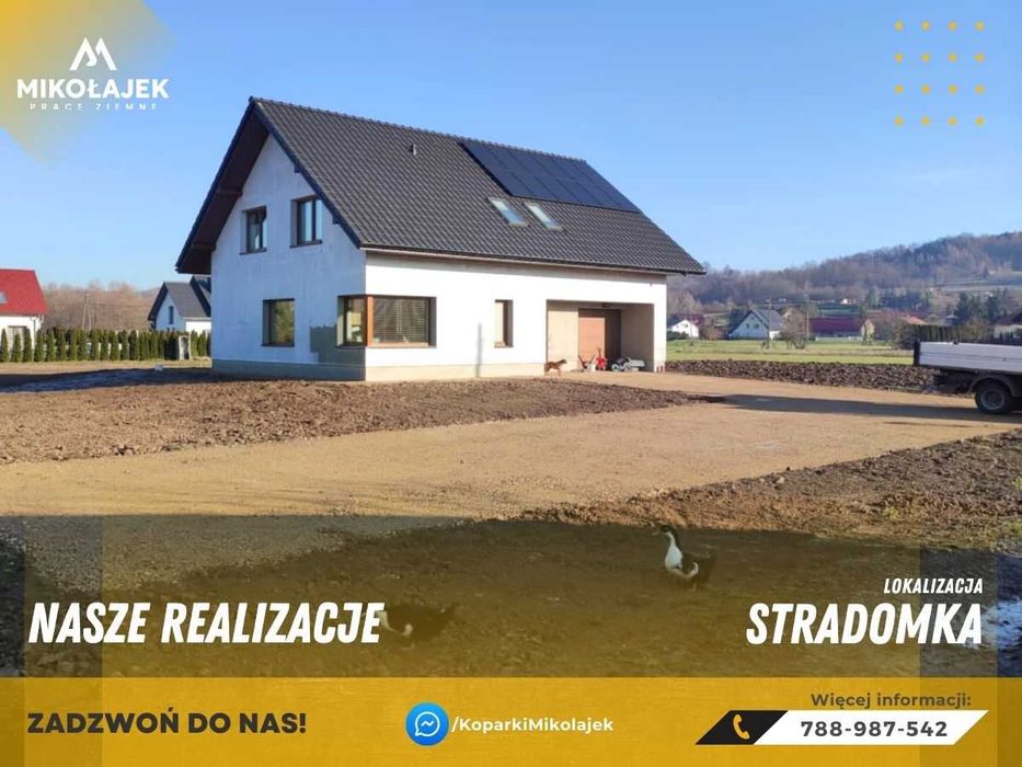 Prace ziemne KOPARKA minikoparka podjazdy korytowanie fundamenty wykop