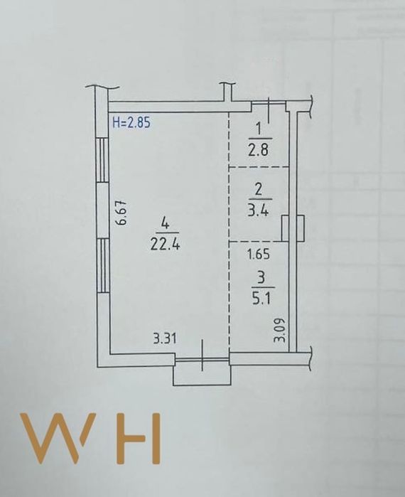 Продаж 1к, 34 m², Трублаїні 3, Документи, Балкон, Без %