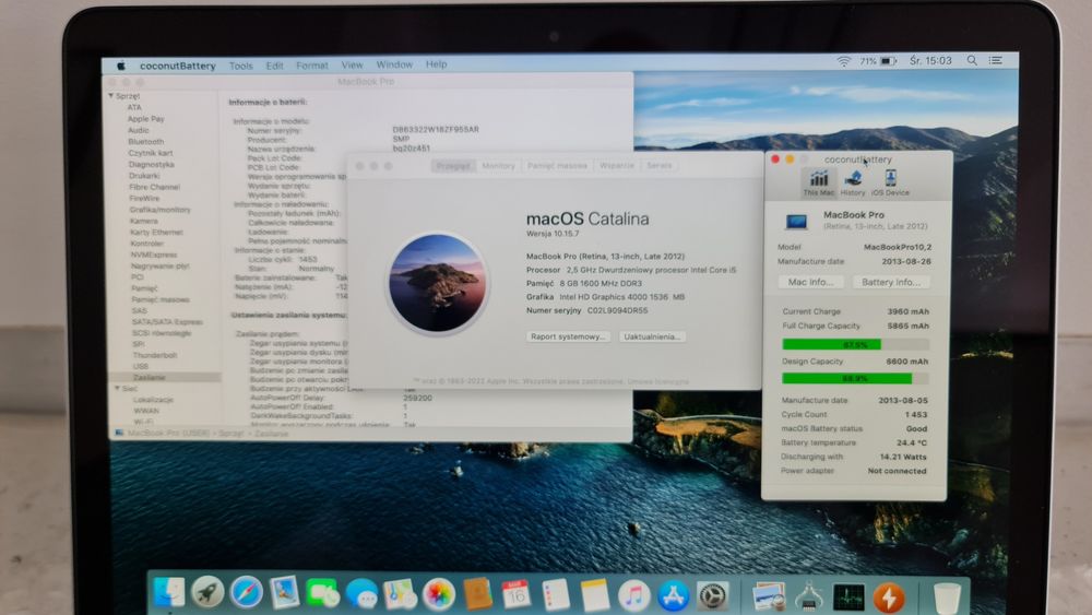 Apple MacBook Pro 13" i5 2,5GHz Retina A1425 Poznań