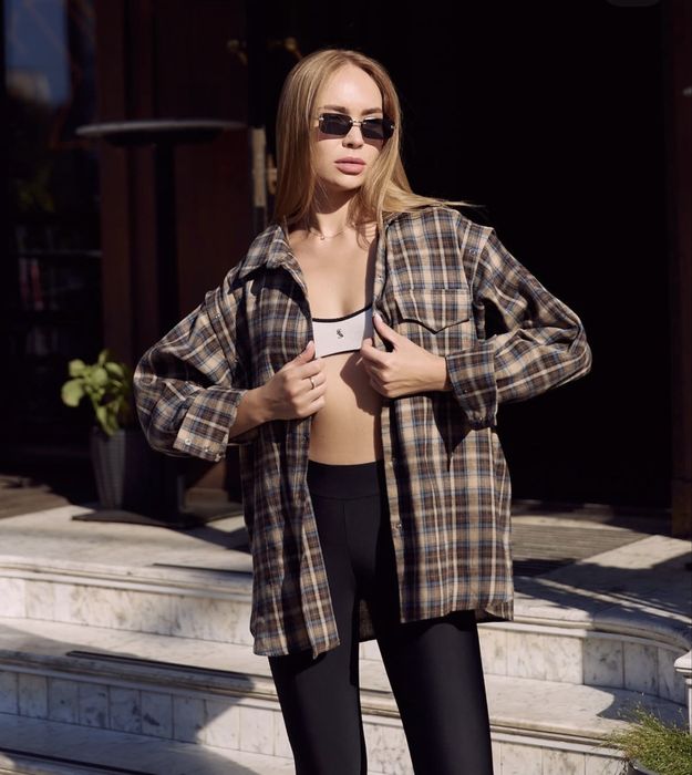 Жіночка сорочка в клітинку XSTORE