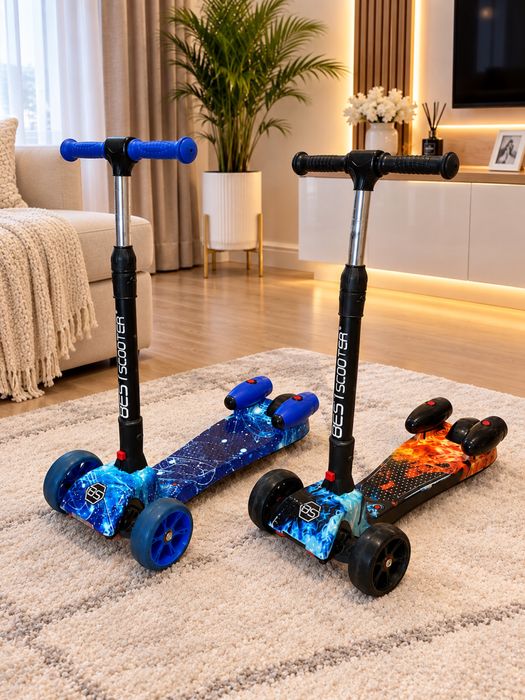 Самокат с турбиной, парогенератором, музыкой и подсветкой Best Scooter MAXI от 2-х до 8-ми лет