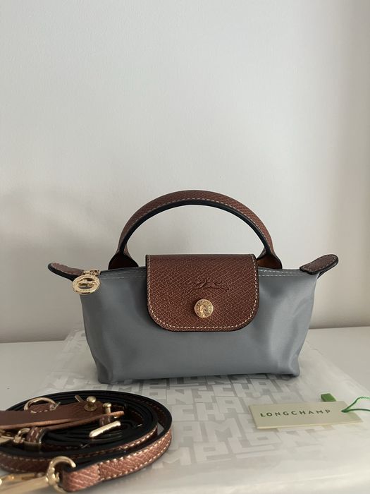 Carteira longchamp mini cinza