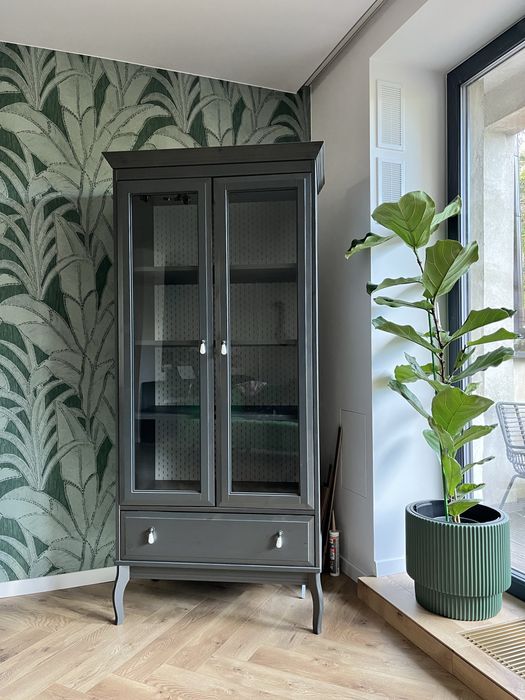 Witryna Ikea Edland antracyt grafit vintage retro ludwik mid century