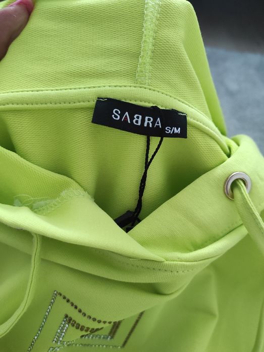 Bluza krótka Sabra limonkowa S/M nowa