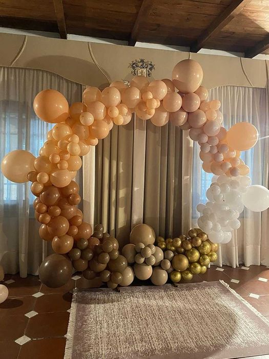 Stelaż metalowy do dekoracji, łuk ślubny 2,2m na balony, kwiaty, złoty