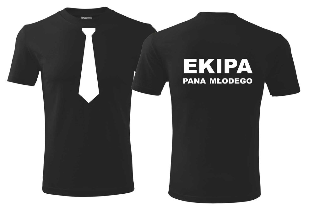 Koszulka z nadrukiem ekipa pana młodego wieczór kawalerski L, XL