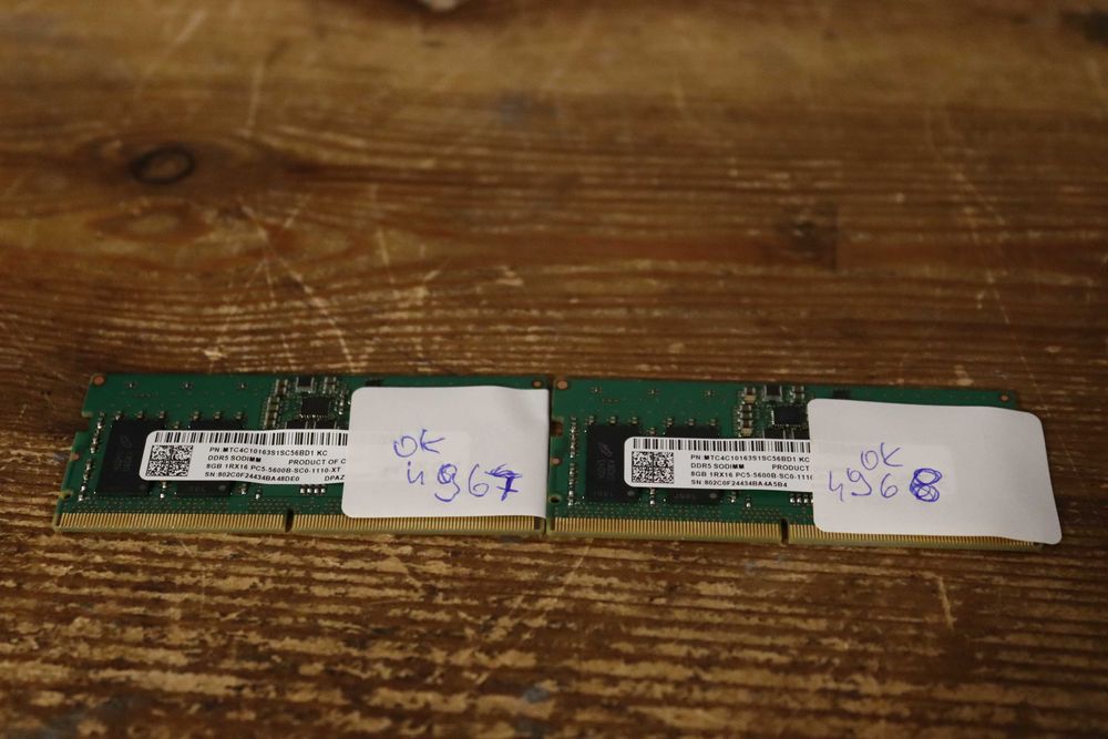Pamięć RAM Micron 8GB 1Rx16 DDR5 SODIMM 5600MHz (4967,4968)