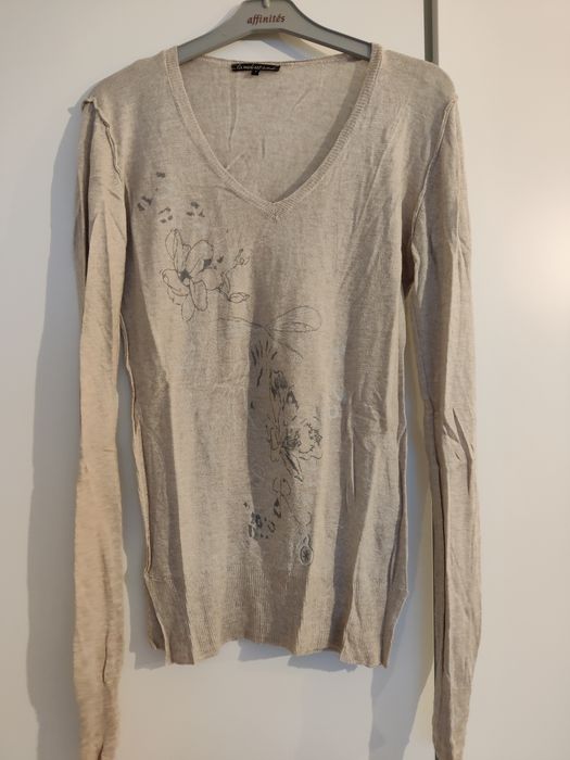 Camisola fina, bege, em lã, Lá Mode est à Vous, 36