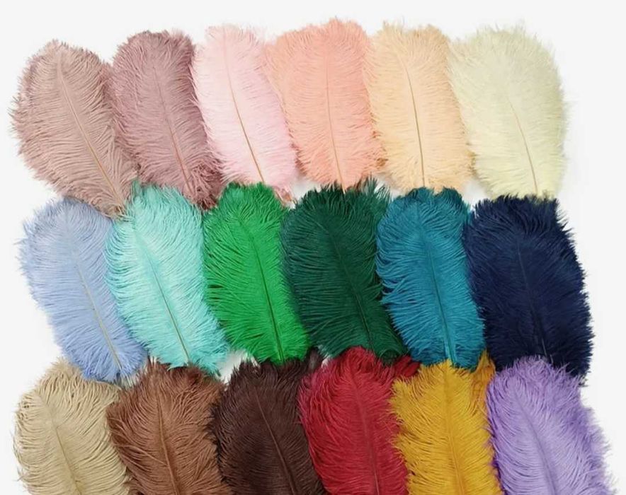 Penas de avestruz decorativas