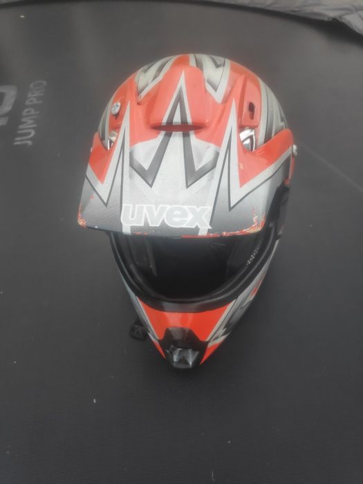 Kask full face pomarańczowy