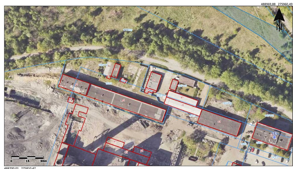 Działka przemysłowa z halą