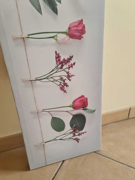 Tela Quadro Moldura Rosas Roses 97x30cm Frame