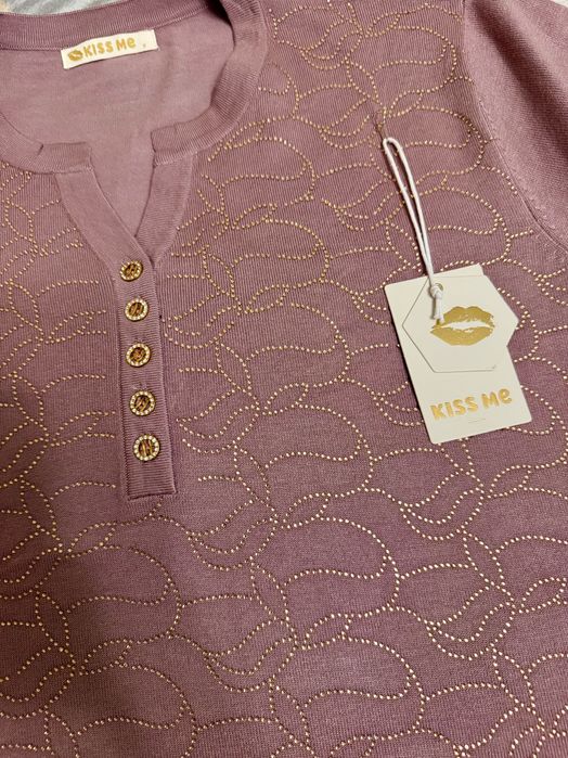 Жіноча кофтинка з люрексом лілового кольору,розмір 56, ОГ 118 см, нова