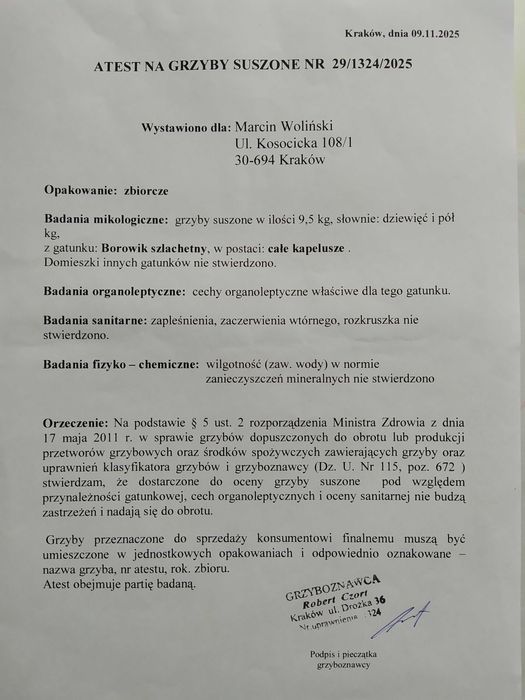 Borowik suszony całe główki prawdziwki suszone B. ładne!