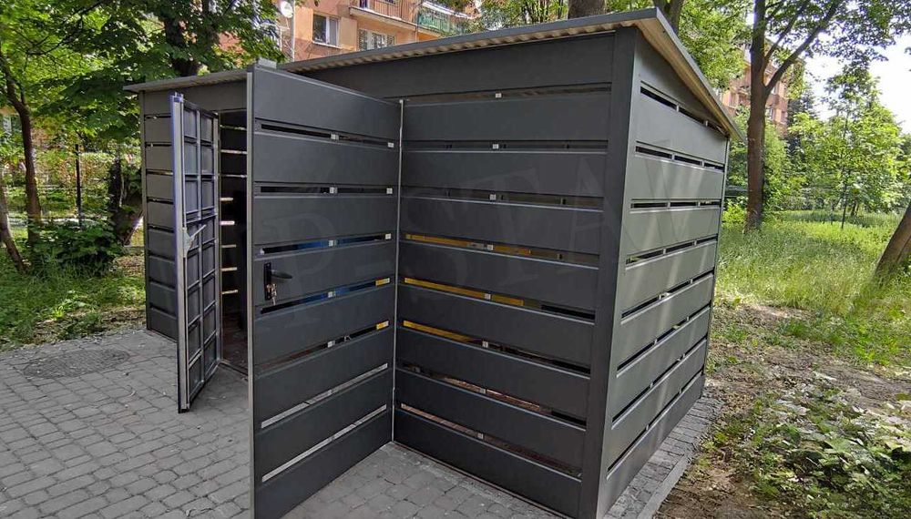 Wiata Śmietnikowa, Schowek na Kontenery | Profil Ocynkowany!