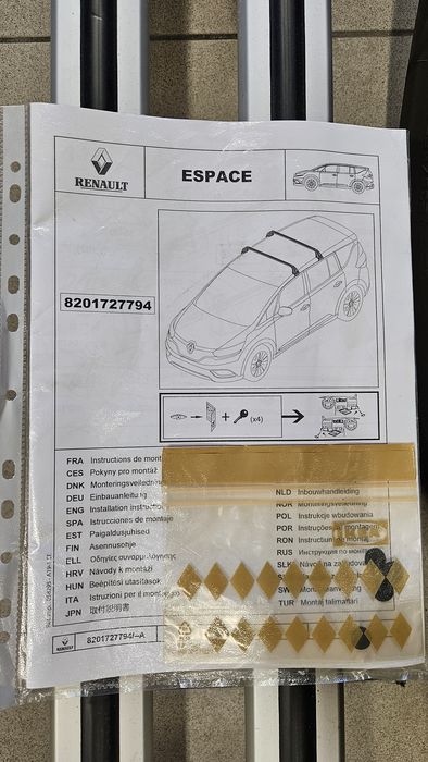 Belki poprzeczki Renault Espace V 5 oryginał ASO 8201727794