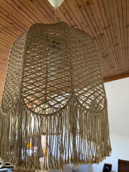 Abajour de teto em macramé