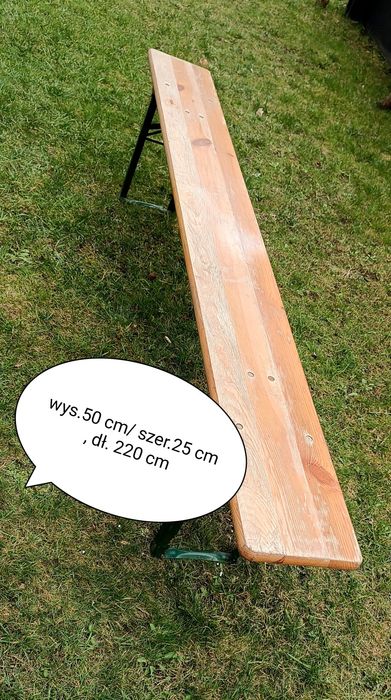 Ławka ogrodowa biwakowa cateringowa składana drewniana