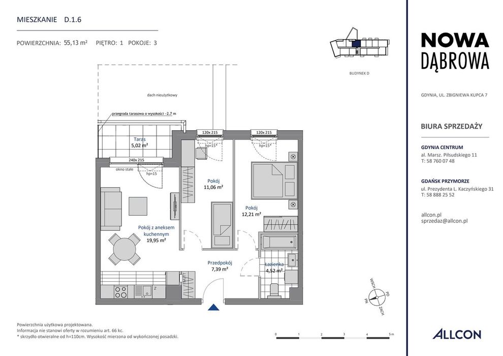 3-pokojowe mieszkanie 55 m² + taras Bezpośrednio - Widok 2