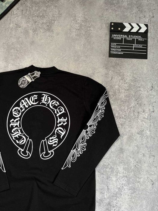 Лонгслив Chrome Hearts черный оверсайз
