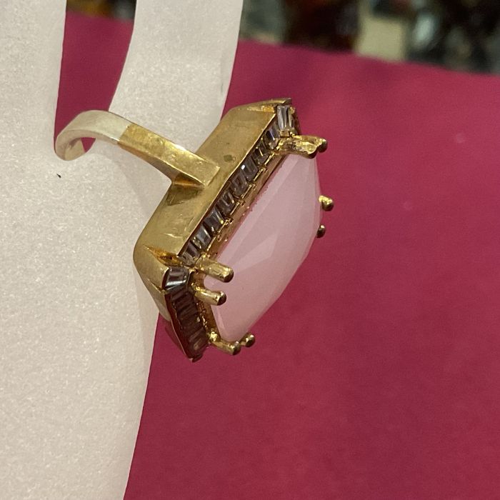 Anel prata banho ouro medi,16 mm