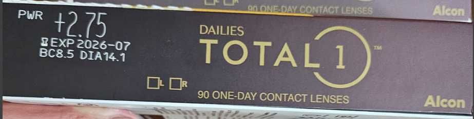 Lentes Dailies Total1 PWR: +2.75, BC: 8.5 , Dia 14.10