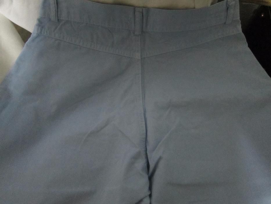 Calças Brilho Azuis Tamanho 36 de Senhora de fecho