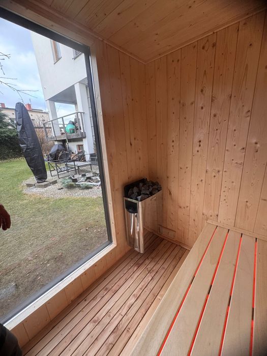 Sauna ogrodowa zewnetrzna Modrzew Huum Harvia