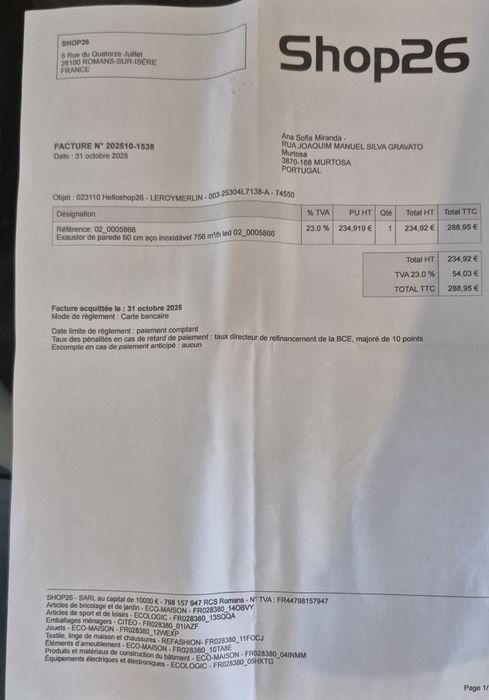 Exaustor de parede NOVO ( ainda na caixa)