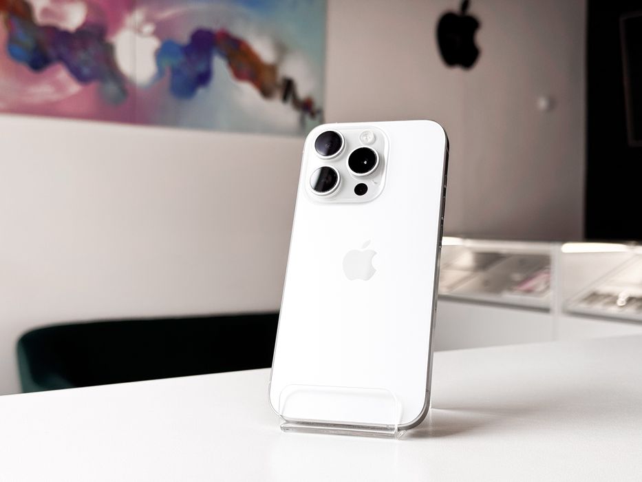 iPhone 15 Pro 256 GB Biała Perelka 100% bateria Sklep Gwarancja