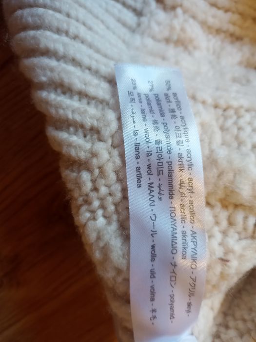 Zara sweter pudełkowy z wełną S/M