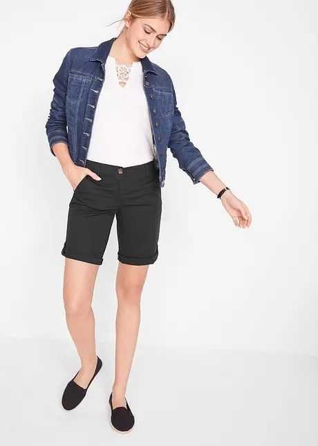 B.P.C bermudy czarne damskie cienkie ^46