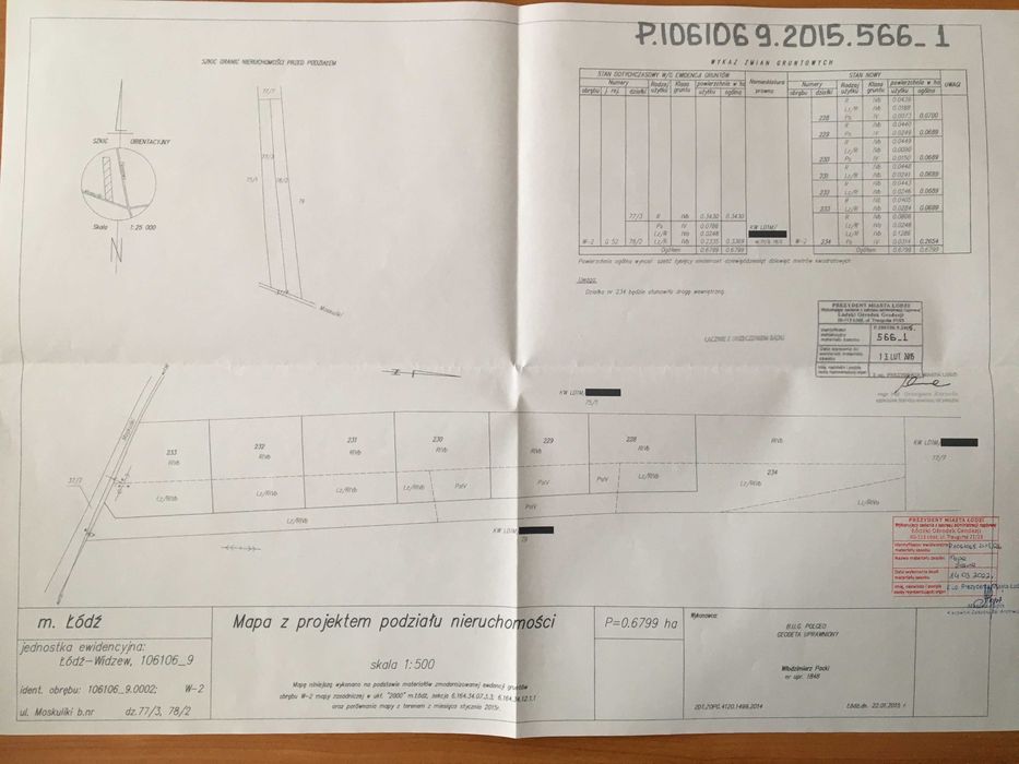 sprzedam 7 działek Łódź ul. Moskuliki