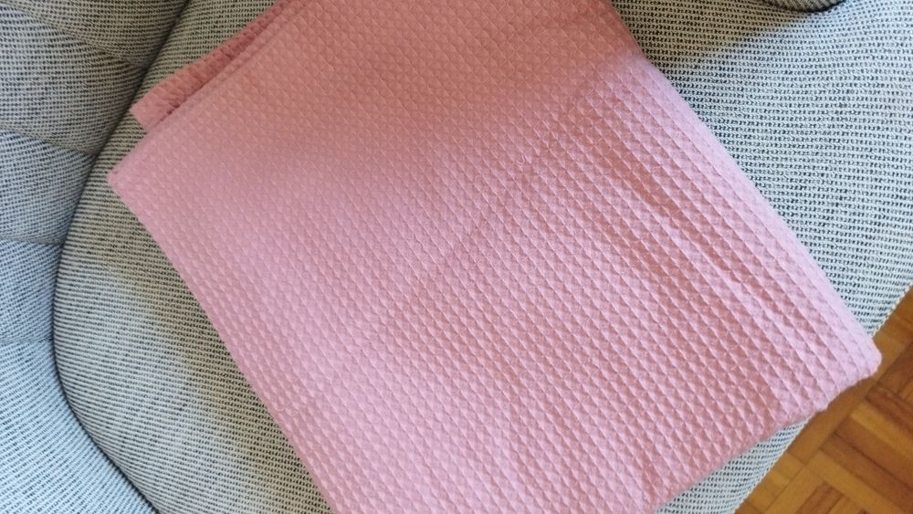 Colcha algodão cor rosa 120x150 cm