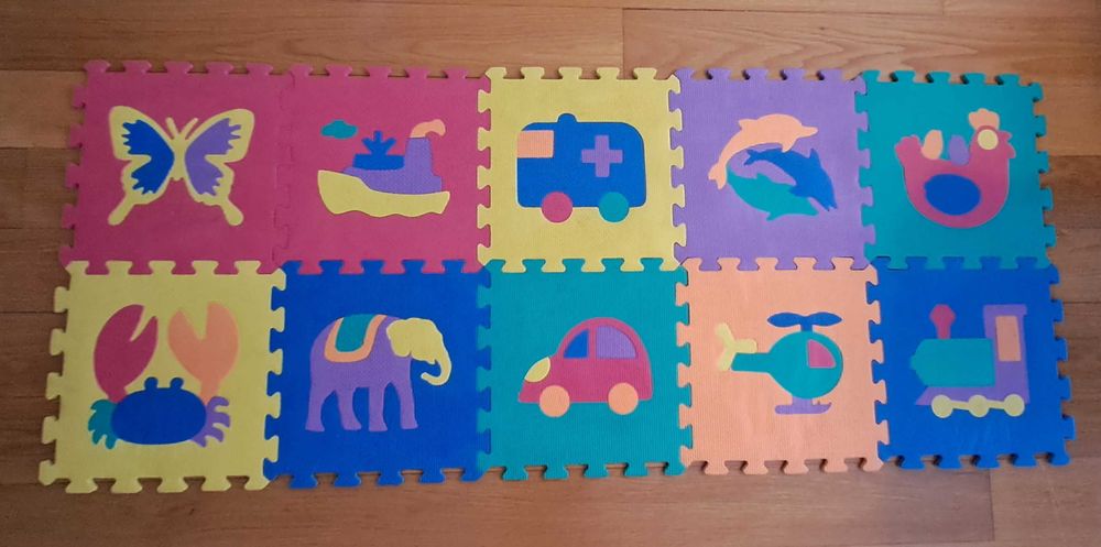 Tapete de atividades - Puzzle de 10 peças de encaixe de espuma