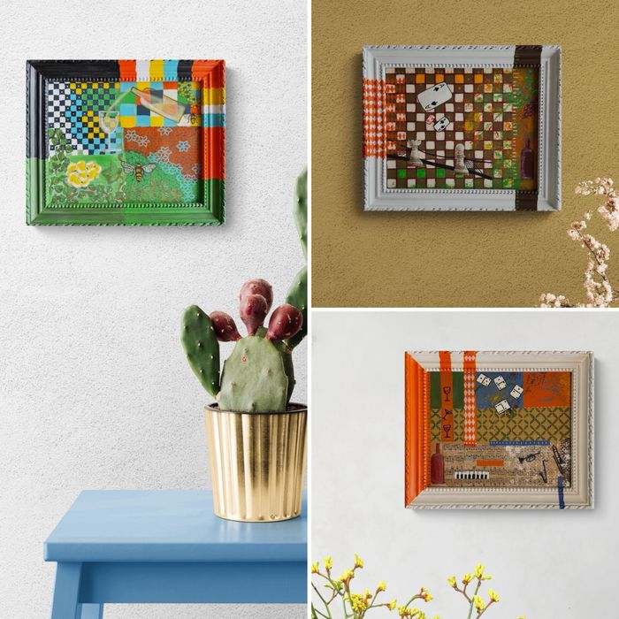 Quadto abstrato pintado a mão ( preço unitário)