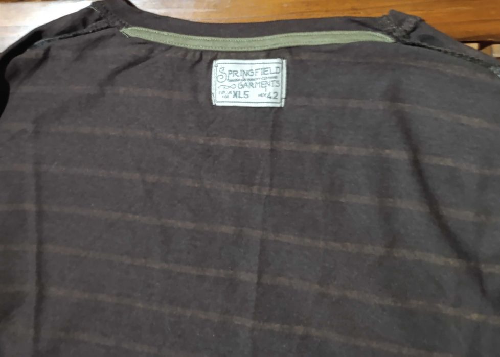 T´Shirt, Manga Comprida, verde, listada  Tam XL 5 -Springfield - Nova