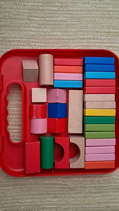 Maleta de Blocos de Madeira Educativos (Completa - 58 peças)