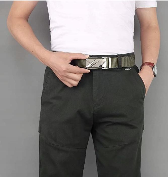 Pasek Męski Automatyczny Nylonowy 3.5cm Zielony