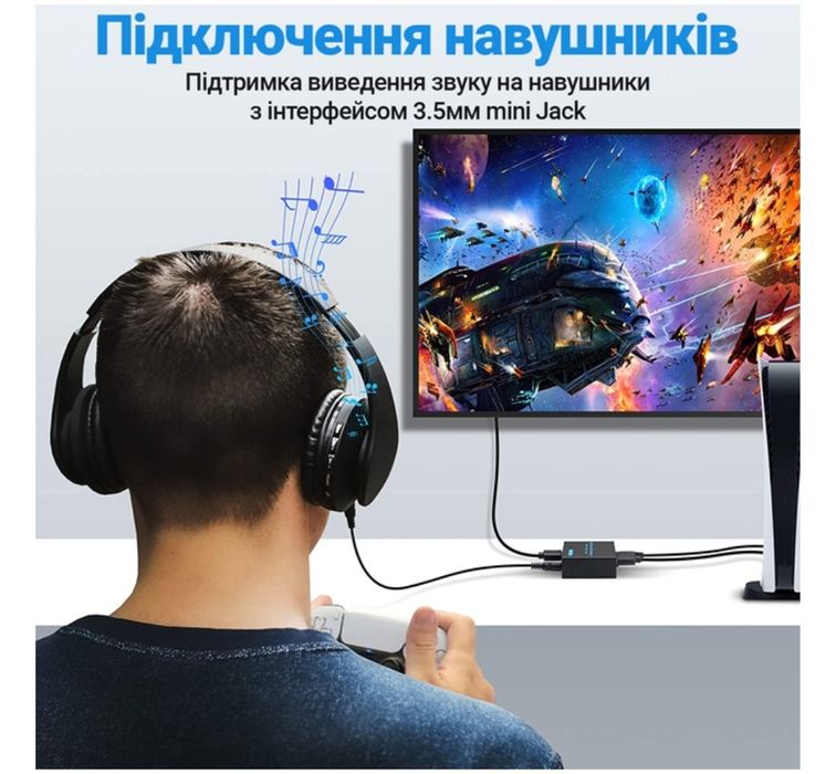 Цифровой HDMI аудио экстрактор, преобразователь звука с HDМІ на 3,5мм