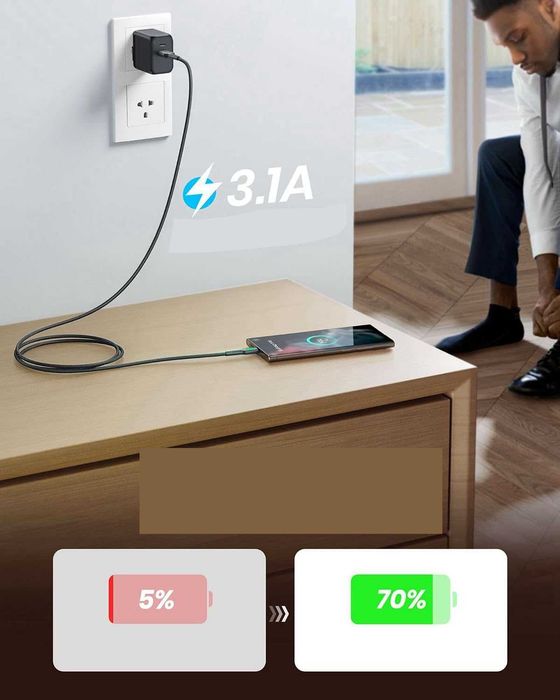 Iniu Kabel USB na USB-C 0,5m, 1,8m, 3m (komplet 3 szt)