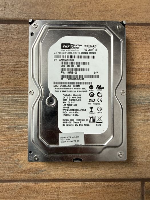 Жорсткий диск робочий без нарікань WD 80gb 3.5