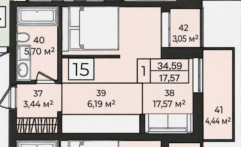 продаю 1 кімн (студію) в новобудові 34 м кв