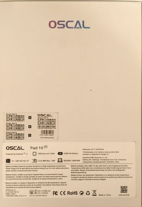 Планшет OSCAL Pad 10