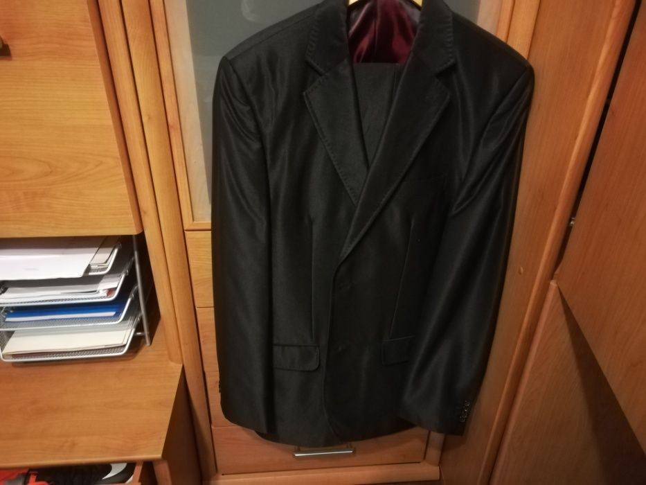 Garnitur czarny marynarka + spodnie błyszczący 188 cm wzrostu/100/88