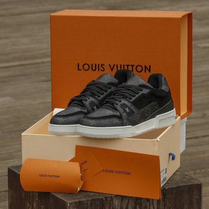 Кожаные кроссовки Louis Vuitton Trainer Sneakers LV луи витон трейнер
