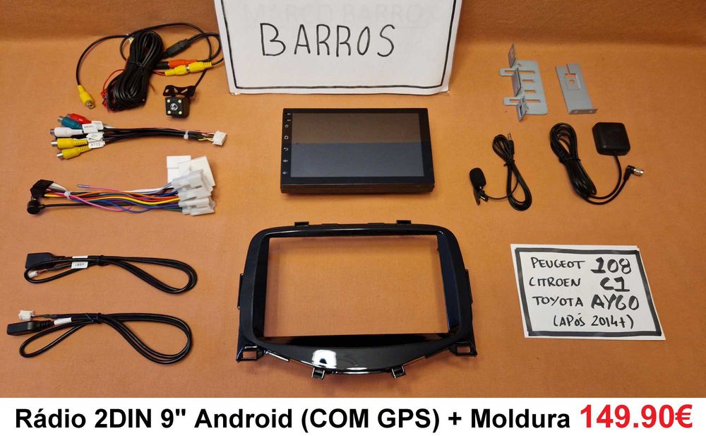 Rádio 2DIN • Citroen C1 • Peugeot 107 108 • Toyota Aygo • Android GPS