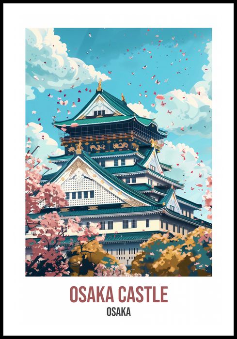 Plakat 68x101cm Osaka Castle, Osaka