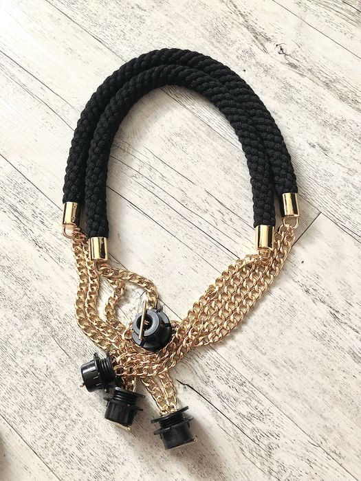 Glamoliny czarne plecione do Obag